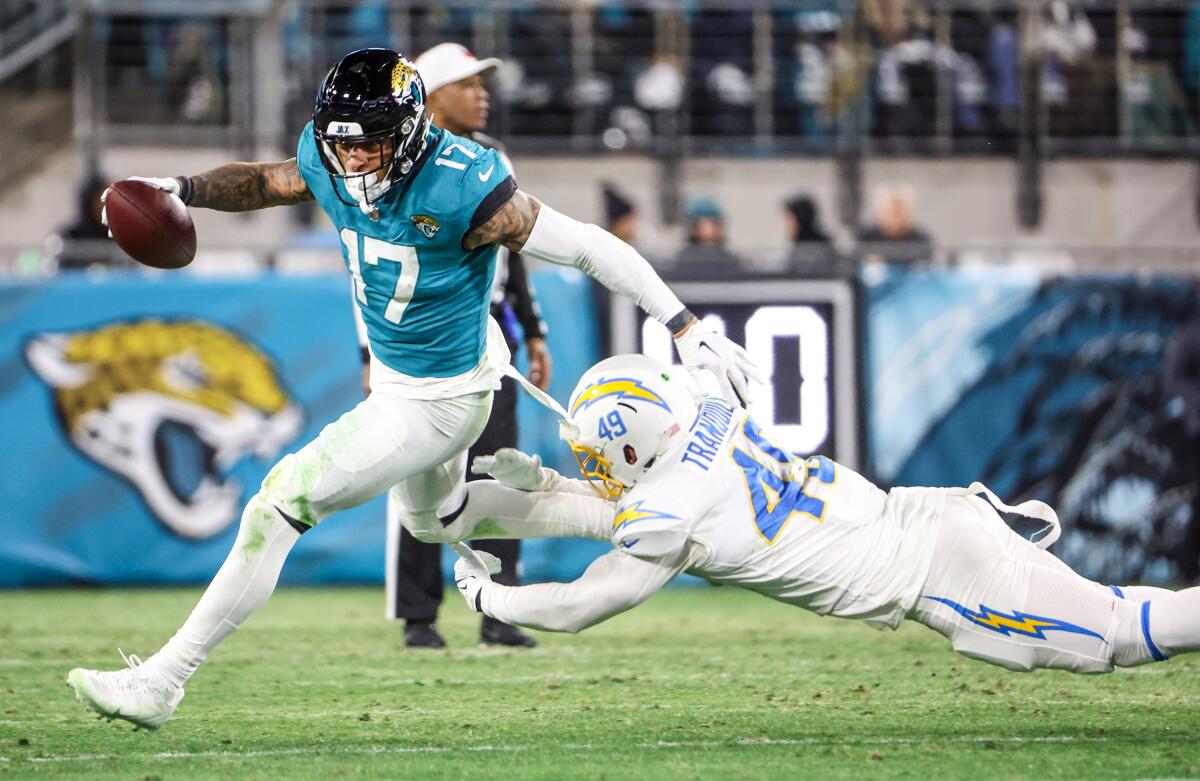 Chargers blow 27-point lead in historic postseason loss to Jaguars