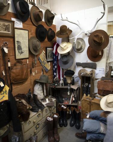 Western goods at a stall in the Mart Collective in Santa Monica. 