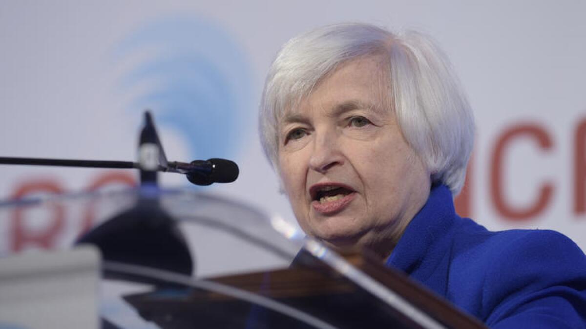 Federal Reserve Chairwoman Janet Yellen speaks at the National Community Reinvestment Coalition conference in Washington in March.