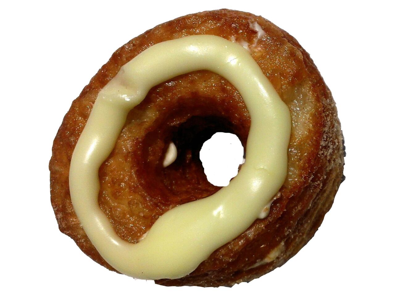 The original Cronut from Dominique Ansel in lemon-maple flavor.