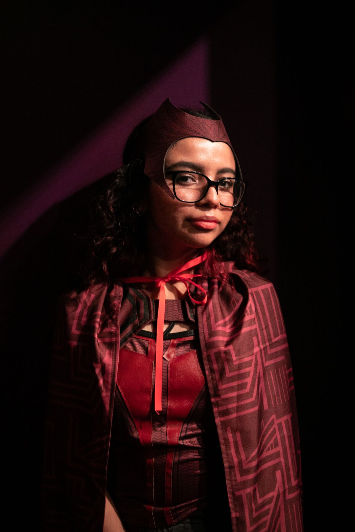 Jazmin Sedano, 18, wearing her Scarlet Witch costume for the premiere of "Doctor Strange in the Multiverse of Madness." 