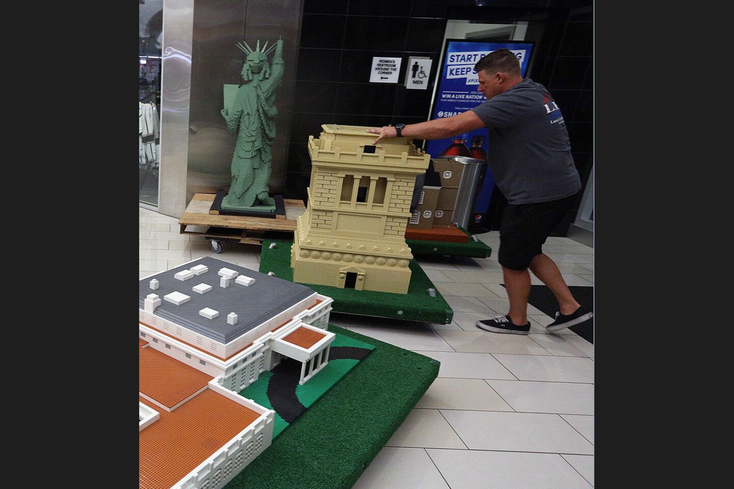 Photo Gallery: Lego Americana Roadshow installation at the Glendale Galleria