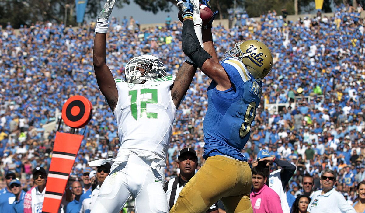UCLA receiver Jordan Payton, making a catch against Oregon before coming down out of bounds, says he has a "good feeling that we'll definitely fix all this."
