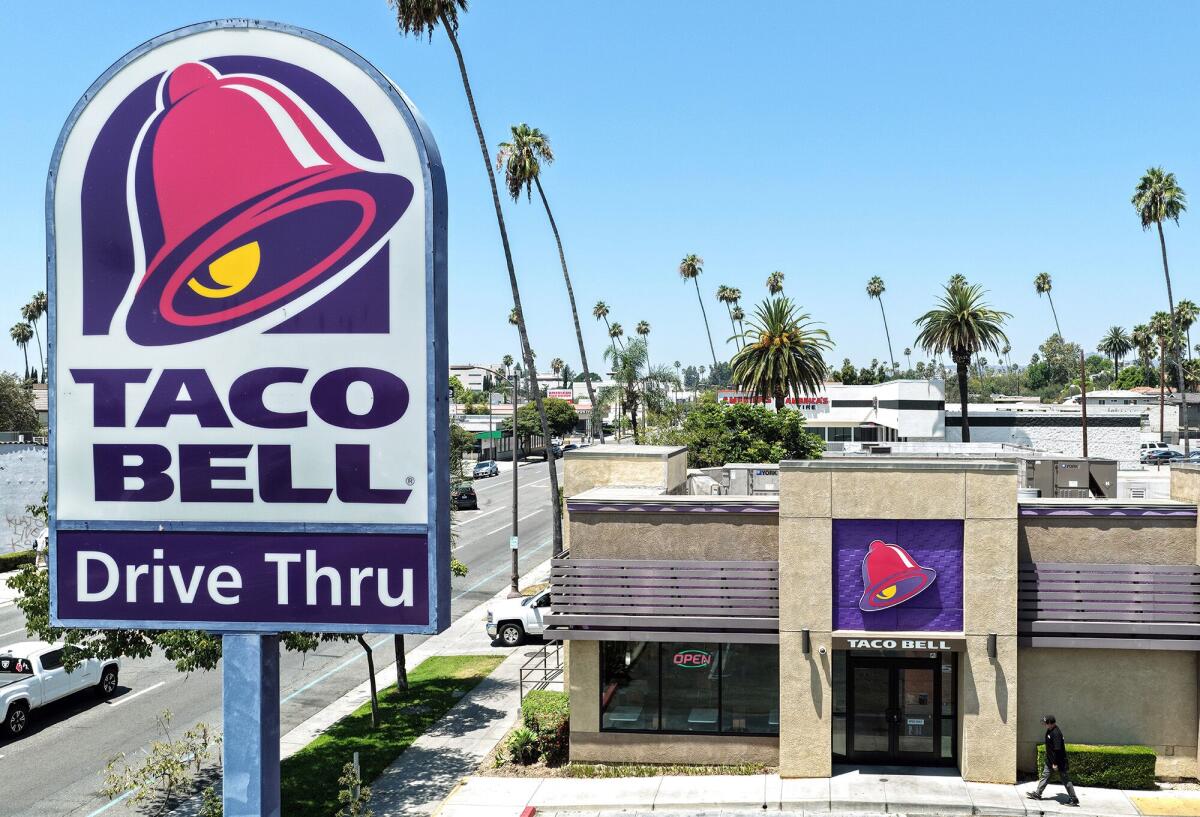 A Taco Bell restaurant in Pasadena.