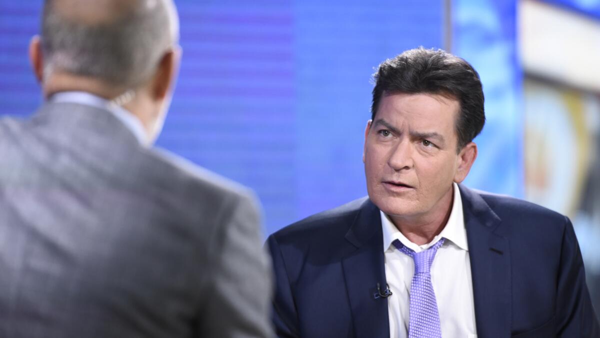 Charlie Sheen talks to Matt Lauer on "Today" in November 2015.