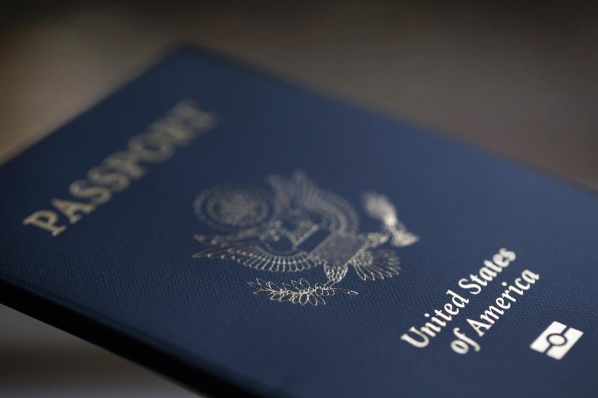 The cover of a U.S. passport