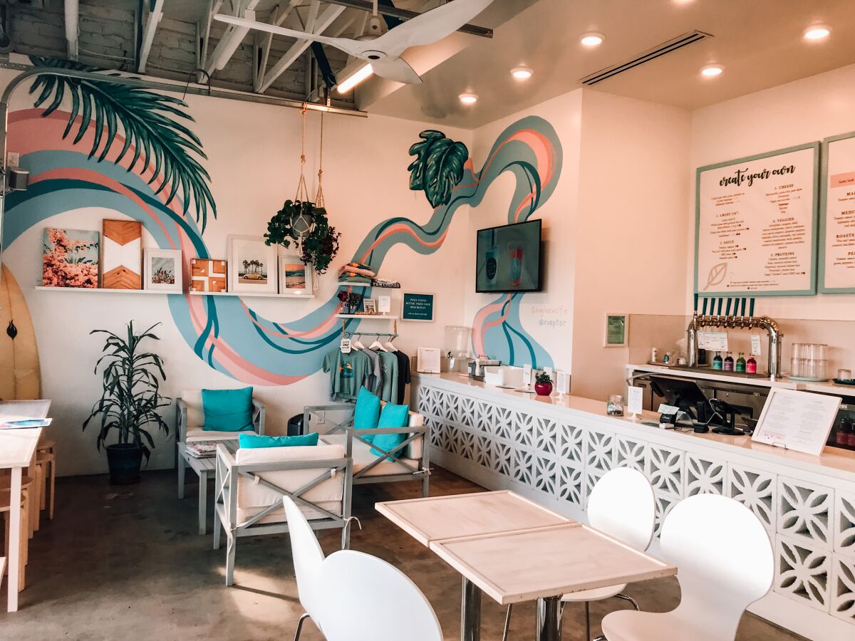 The restaurant flaunts a peaceful and aesthetic interior at 1550 Garnet Ave.