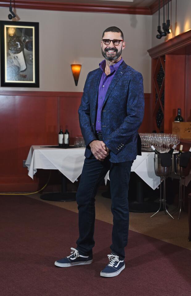 Who: Andrew Lowrey, 57, Mount Vernon resident, Precise Home Management president Spotted at: Brains & Brawn charity date auction benefiting Sharp Dressed Man at Fleming’s Prime Steakhouse & Wine Bar What he wore: Gucci purple shirt from a New York City thrift store; Christopher Schafer custom made blue and black fern print sport jacket; AG Jeans from Nordstrom; and Vans navy sneakers from DSW. His Christopher Schafer “addiction”: “I had my first suit made by Chris and wore it to a wedding in Stockholm, Sweden. I was stopped every ten feet by people wanting to know where I got it. Now, I get everything made by him. He pushes me outside my comfort zone and I’ve never been let down.”