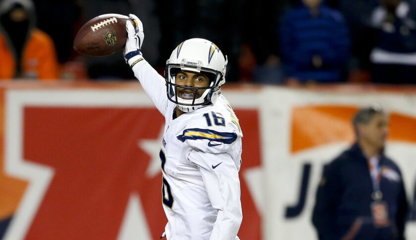 Chargers wide receiver Tyrell Williams caught an 80-yard touchdown for his first career reception on Jan. 3, 2016.