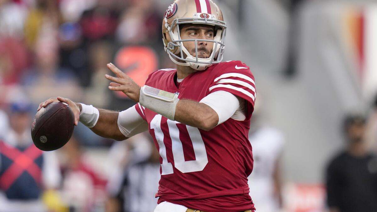 NFL rushing champ Josh Jacobs and new QB Jimmy Garoppolo ready to lead  Raiders - The San Diego Union-Tribune