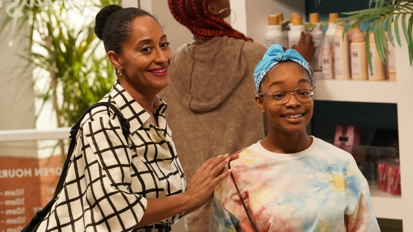 Tracee Ellis Ross, left, and Marsai Martin in "black-ish" on ABC.