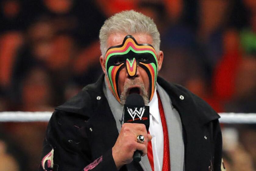 The Ultimate Warrior addressing fans on "Monday Night Raw" last week.