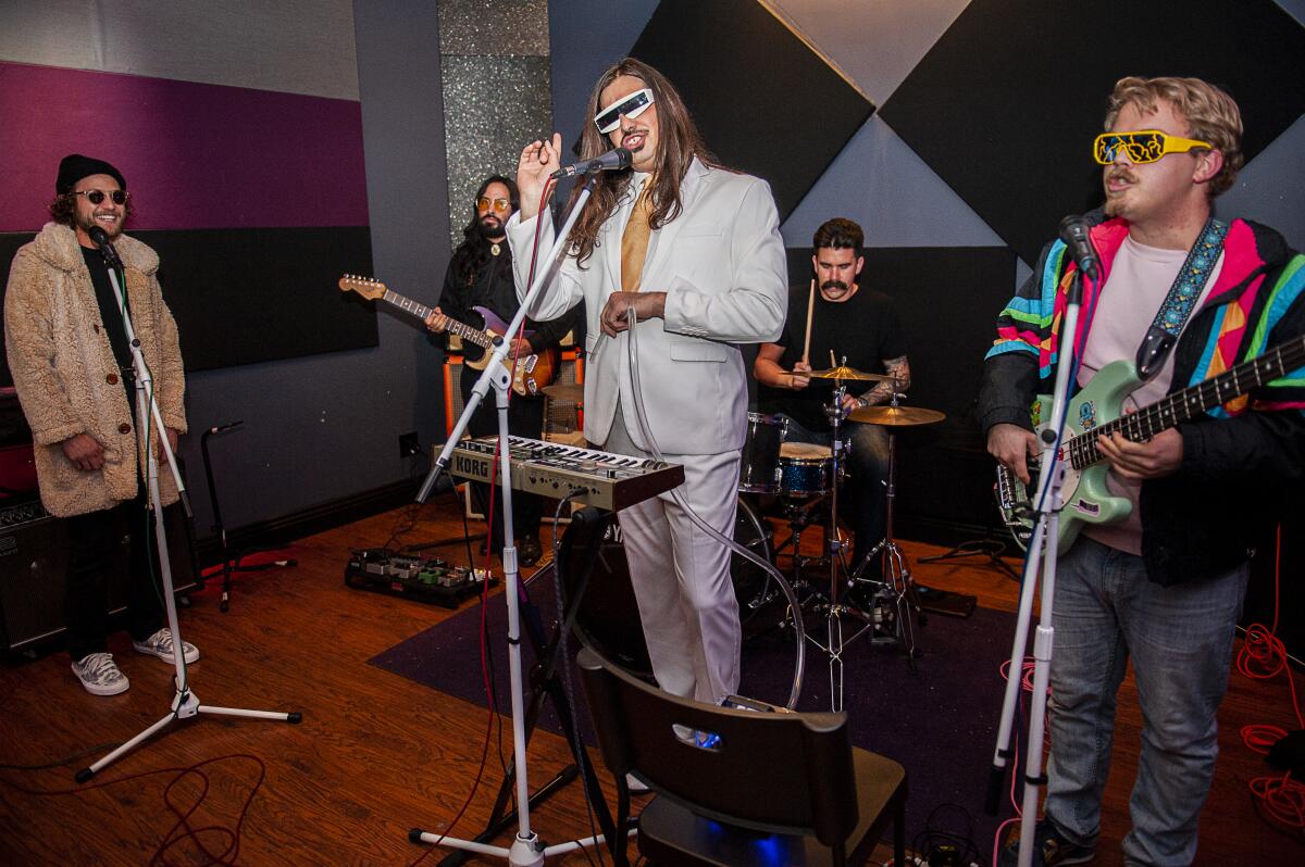 MOANS performs in a rehearsal space at Magnatron Studios.