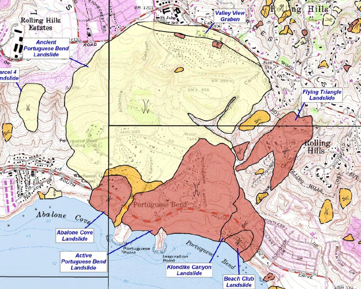 A geological survey map of the ancient Altamira landslide.