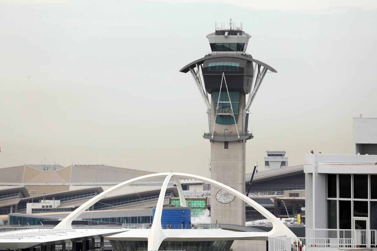 The control tower at Los Angeles International Airport.
