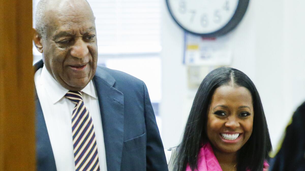 Cosby at the courthouse with Keshia Knight Pulliam on June 5.