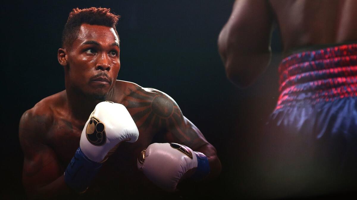 Jermall Charlo, left, fights Wilky Campfort on Nov. 28, 2015, in Dallas.