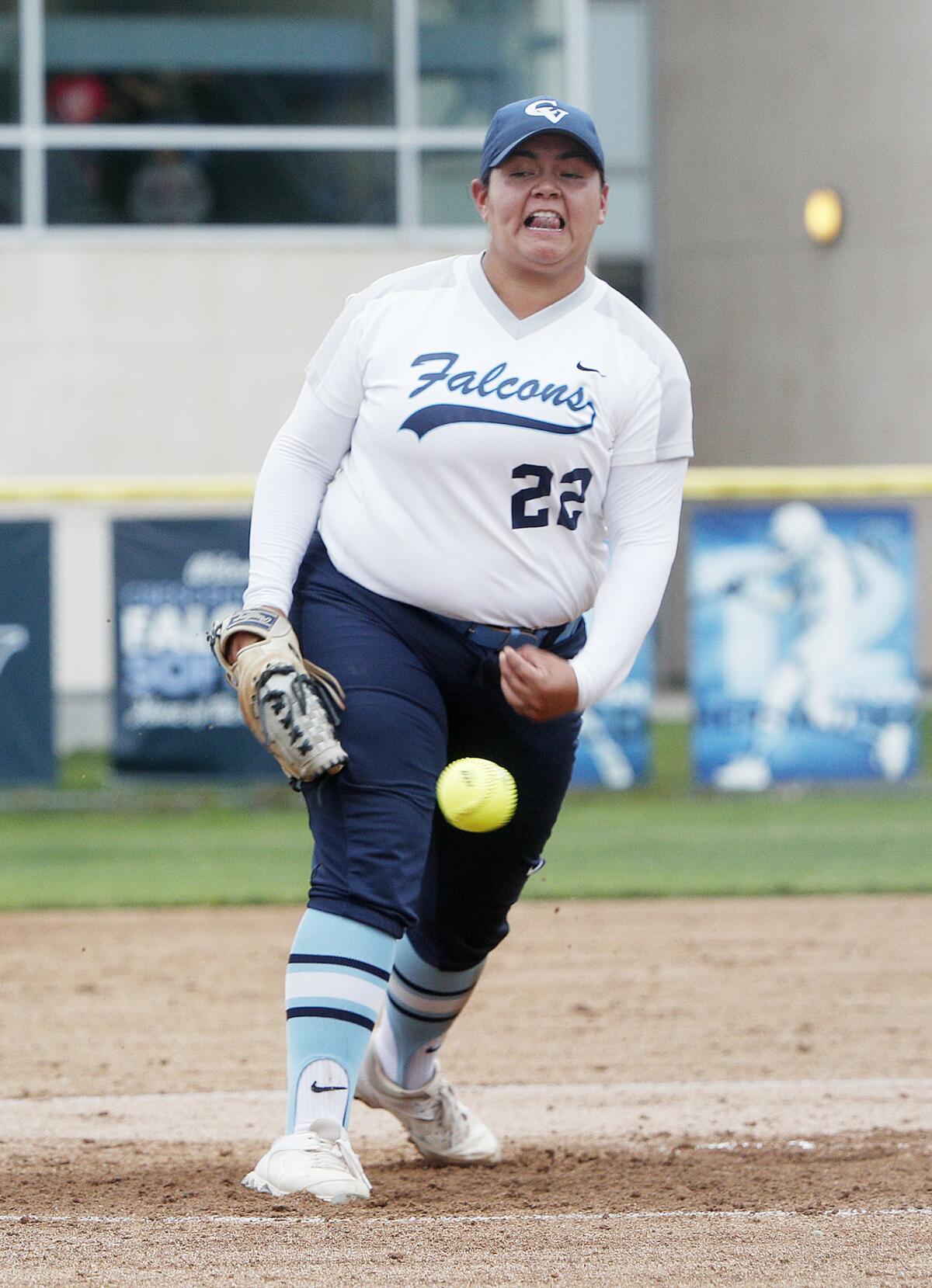 Crescenta Valley High sophomore softball pitcher Dee Dee Hernandez.