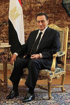 Egyptian President Hosni Mubarak holds a meeting with his Chadian counterpart, Idriss Deby, in Cairo.