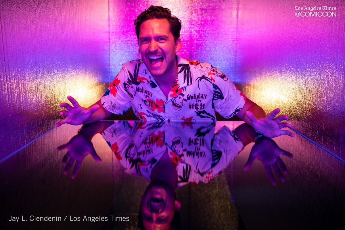 Actor Ben Aldridge from the television series, "Pennyworth," photographed at the L.A. Times Photo and Video Studio at Comic-Con International on Friday, July 19, 2019.
