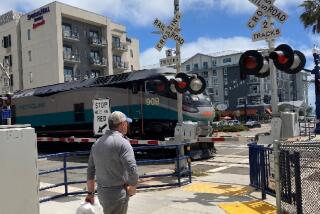 Beginning in July, trains will no longer sound their horns at crossings such as this one at Mission Avenue in Oceanside.