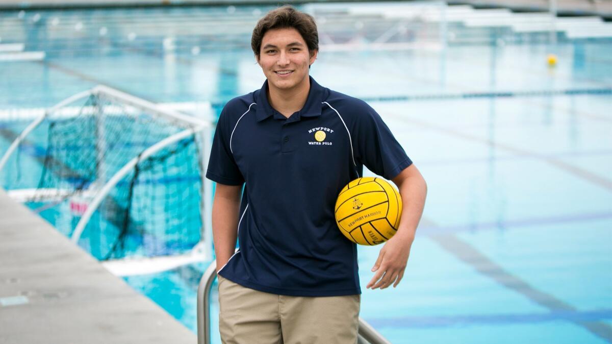 Newport Harbor High's Makoto Kenney, who led the Sailors in goals, assists and field blocks, is the Daily Pilot Boys' Water Polo Dream Team Player of the Year.