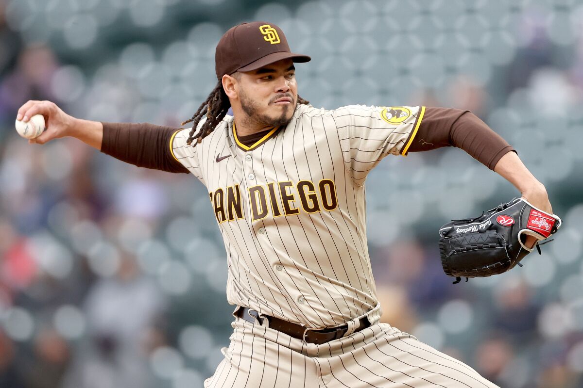 Padres starting pitcher Dinelson Lamet