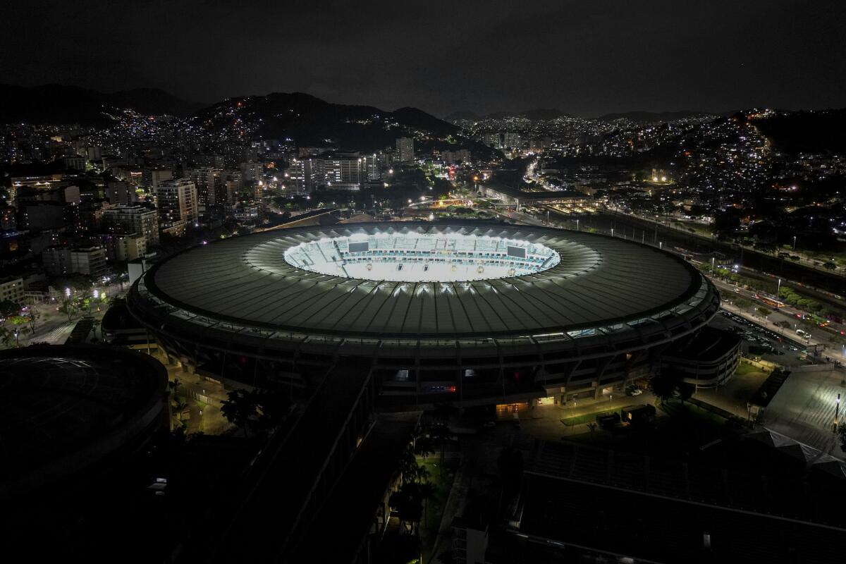 Vistazo aéreo al Estadio Maracaná un día antes de la final de la Copa Libertadores