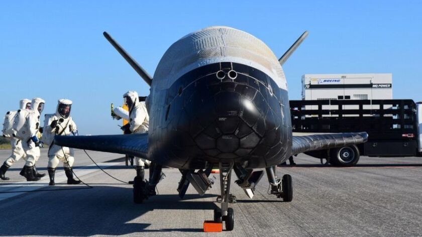The Air Force's X-37B after landing at Cape Canaveral in Florida earlier this year. On Thursday, SpaceX launched the X-37B on its latest mission with a Falcon 9 rocket.