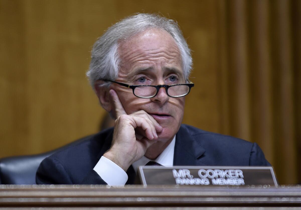 Sen. Bob Corker (R-Tenn.), shown in July, is taking over as chairman of the Senate Foreign Relations Committee.