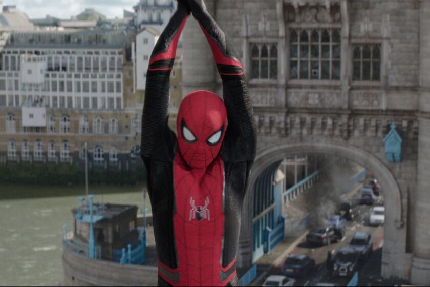 *****SUMMER SNEAKS 2019*** DO NOT USE PRIOR TO SUNDAY, APRIL 28, 2019.****Spider-Man (Tom Holland) in Columbia Pictures' "SPIDER-MAN: FAR FROM HOME." Credit: Sony Pictures