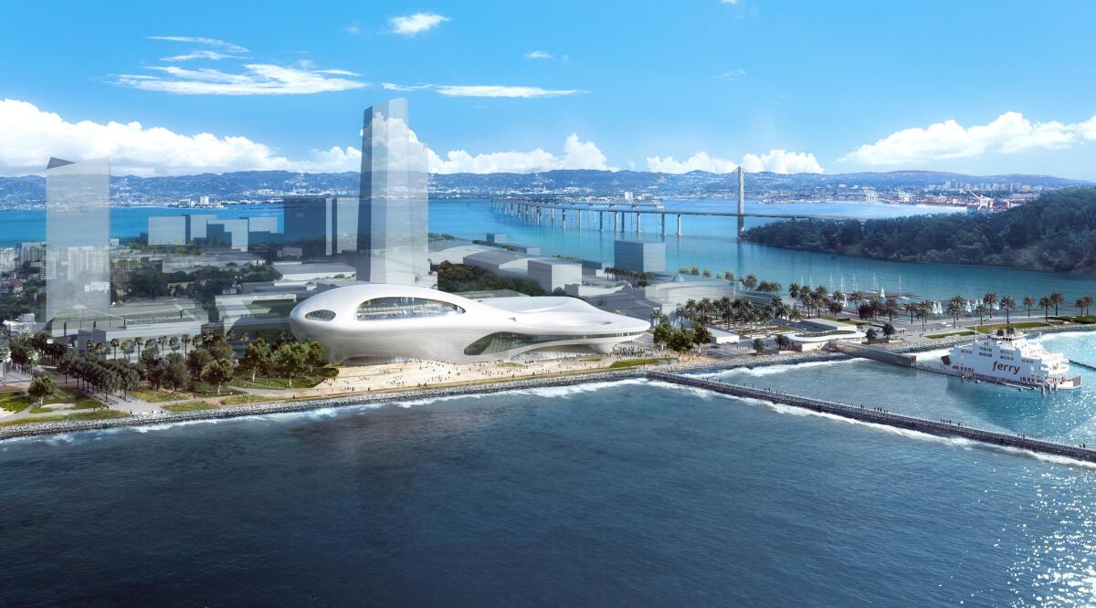 Lucas' Treasure Island plan, for the middle of San Francisco Bay. Lucas Museum of Narrative Art