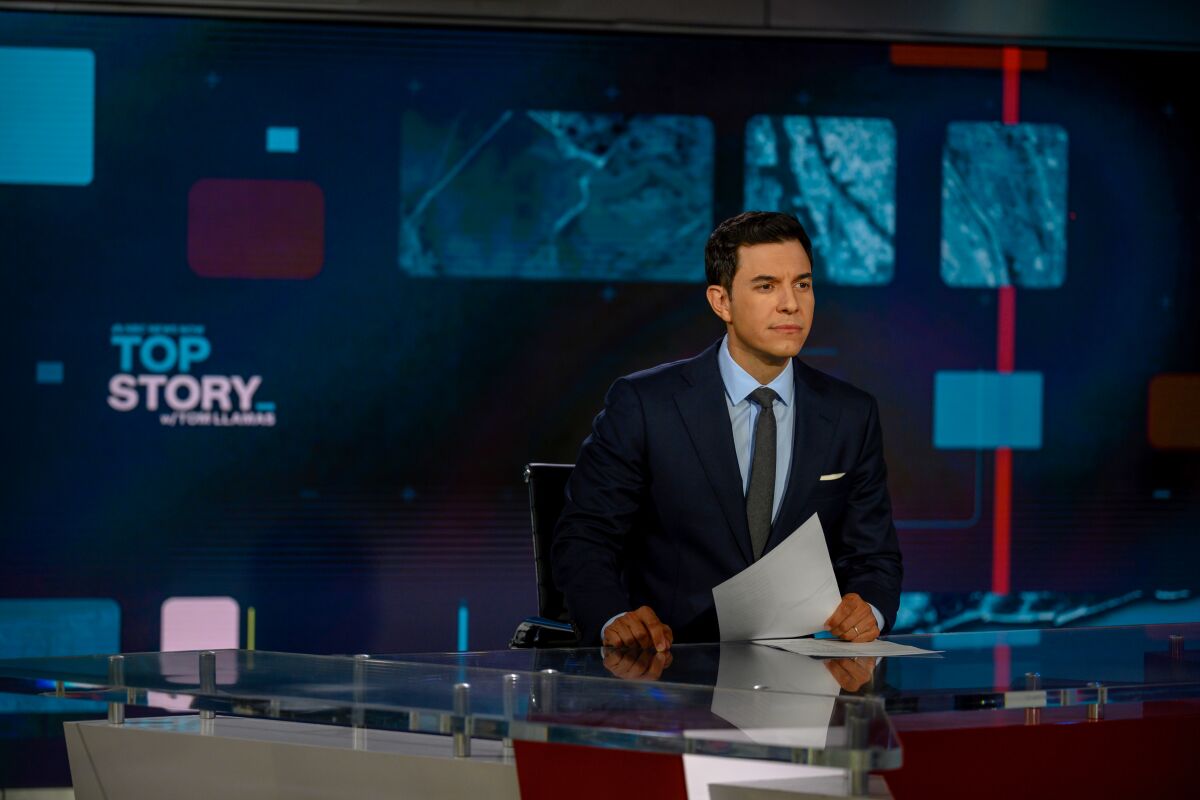 NBC News anchor Tom Llamas on the set of "Top Story."