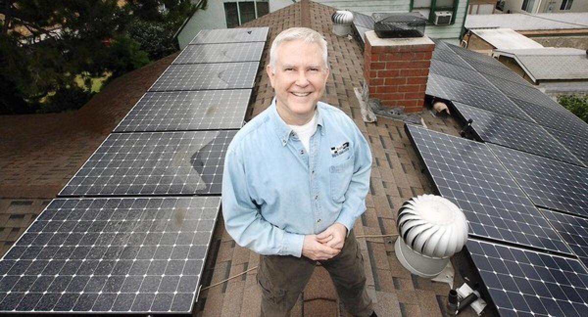 Les Perkins, a Glendale resident who received a solar panel rebate from the city, had his panels installed in September. His electricity bill dropped from around $400 to $85.