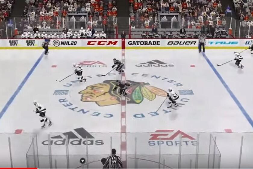 Kings vs. Chicago Blackhawks esports from March 29, 2020.