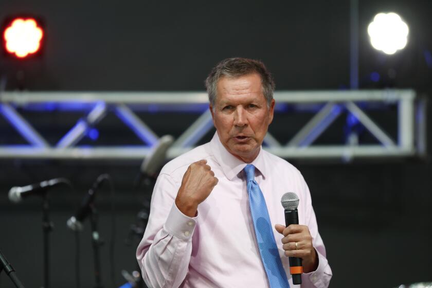 Ohio Gov. John Kasich speaks at the The Rock and Roll Hall of Fame and Museum on Tuesday in Cleveland.