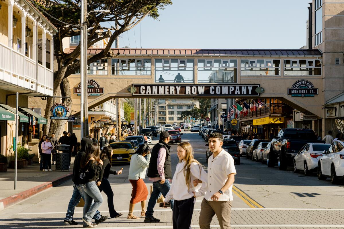 Cannery Row, once lined with sardine canneries in the 1930s and ’40s, is now filled with shops and restaurants.
