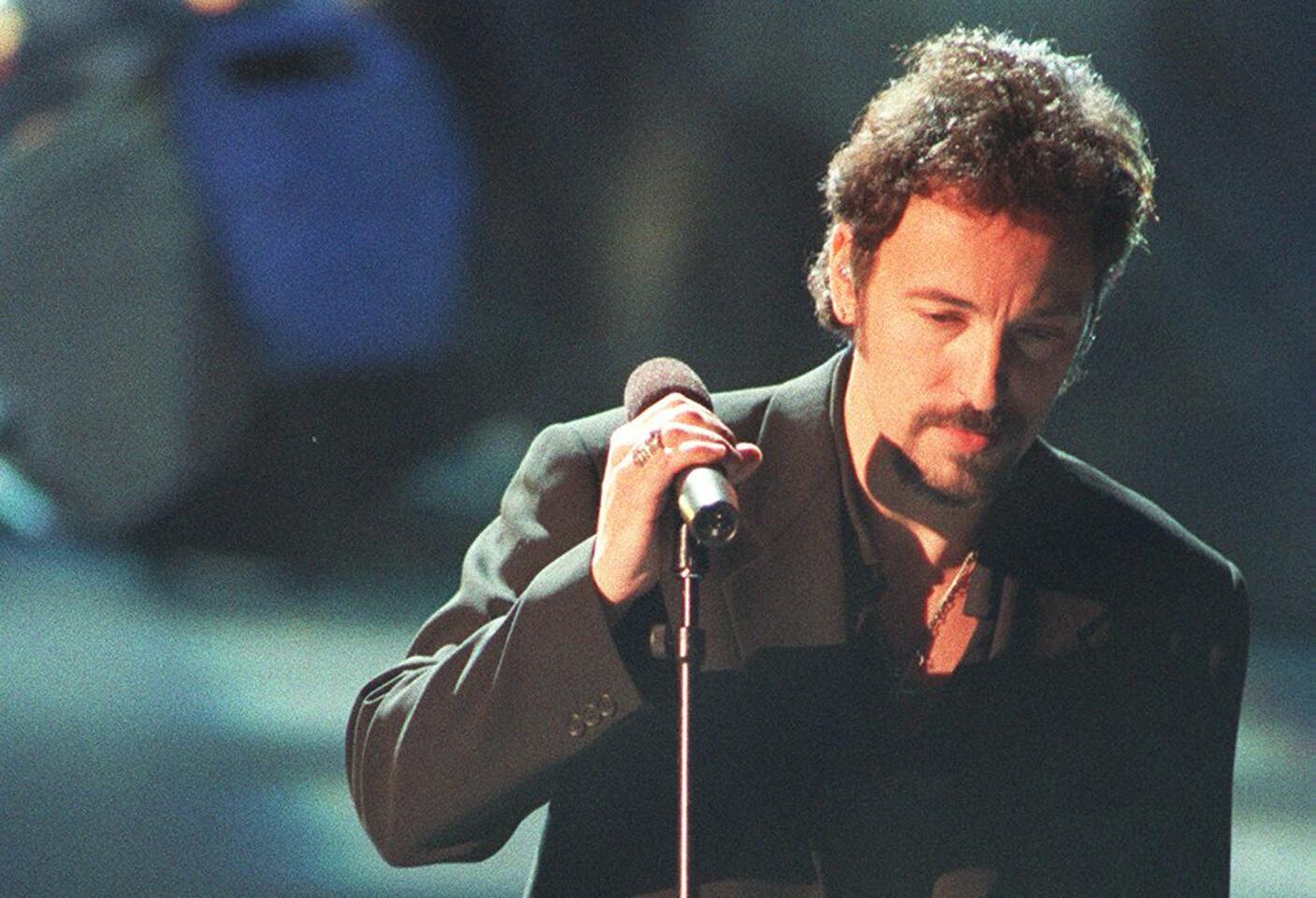 Bruce Springsteen performs "Streets of Philadelphia" from the film "Philadelphia" at the 66th Academy Awards in March 1994.