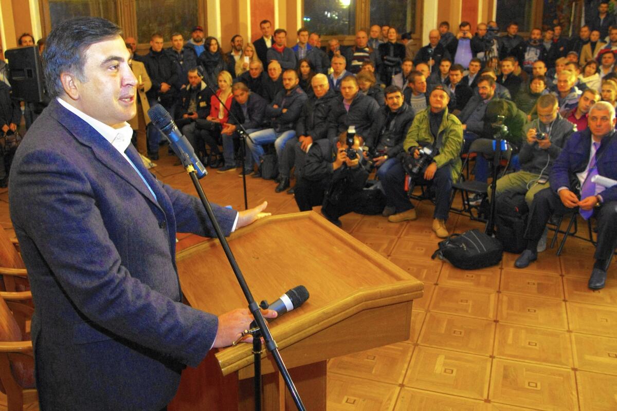 Odessa Gov. Mikheil Saakashvili, who led the bloodless 2003 Rose Revolution in Georgia, has seen his popularity sputter after an initial dramatic rise in the Ukrainian region.