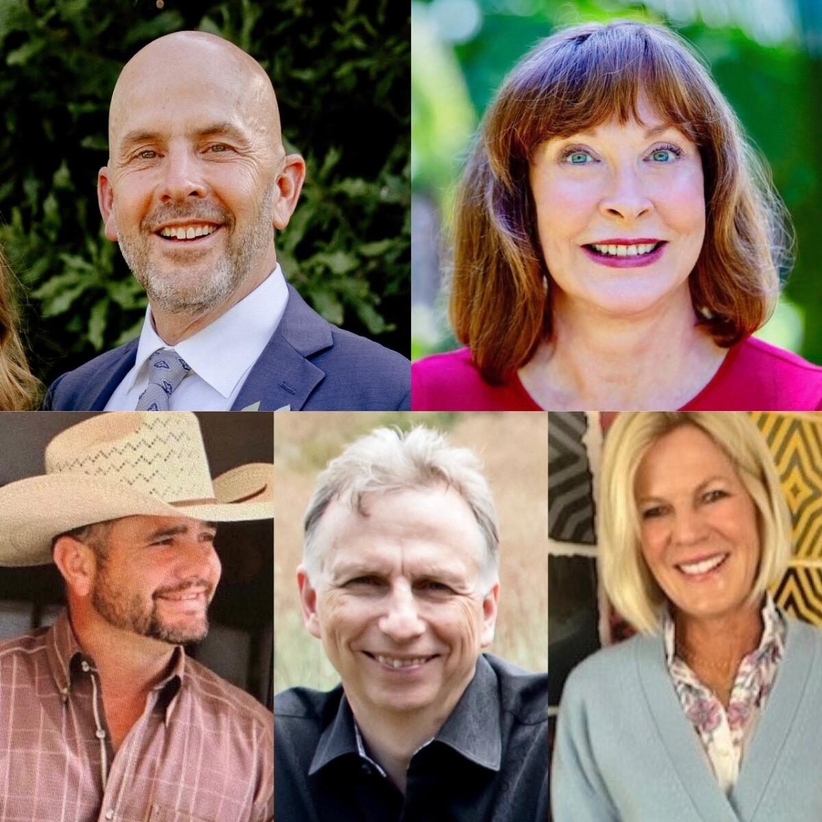 Candidates (top row, l-r) Scott Thurman, Laurel Lemarié; (bottom row, l-r) Paul Seitz, Phil Trubey and Courtney LeBeau.