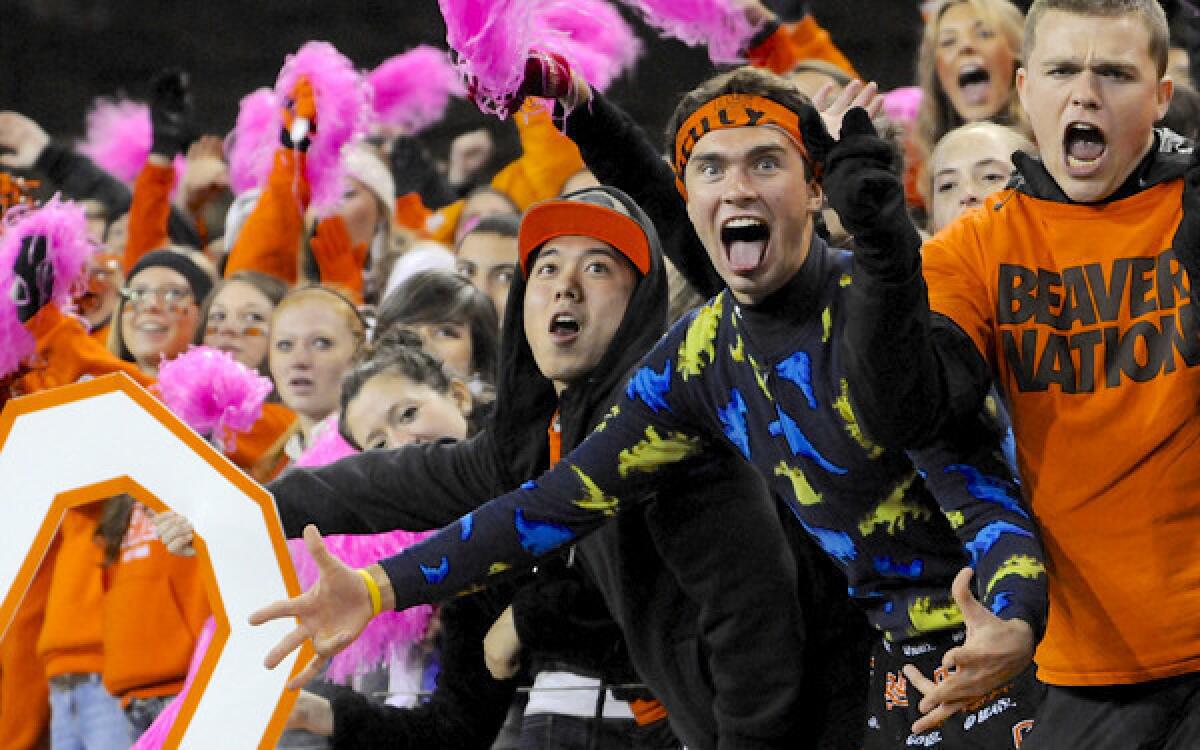 Oregon State fans root for the Beavers during their game against Stanford last week.
