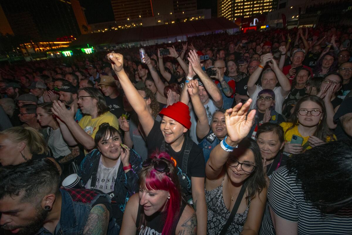 Devo fans play in the pit during Punk Rock Bowling.