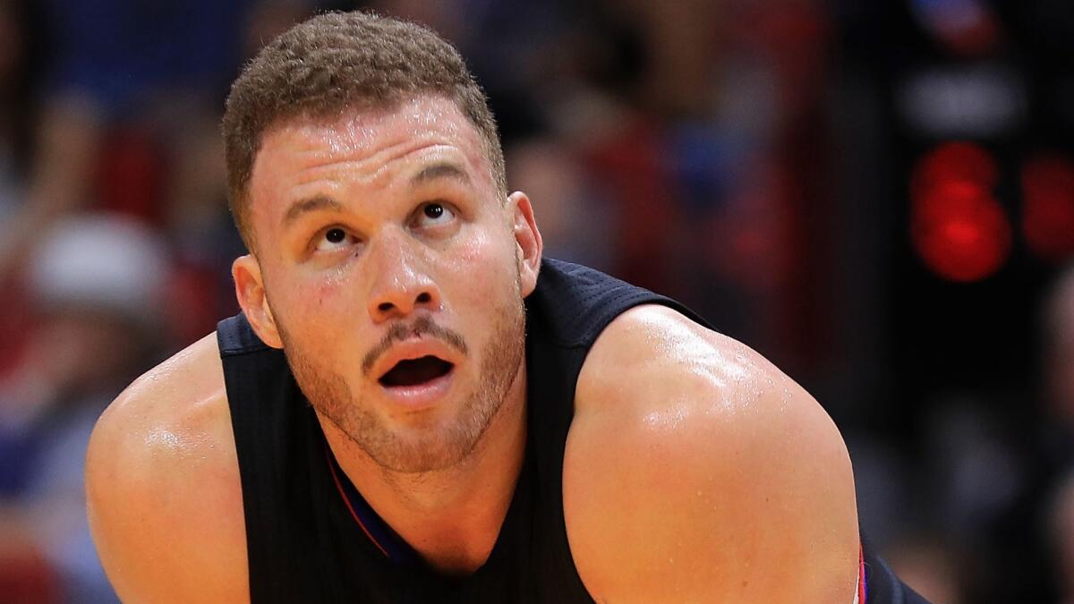 The Clippers' Blake Griffin plays against the Heat in Miami on Friday.