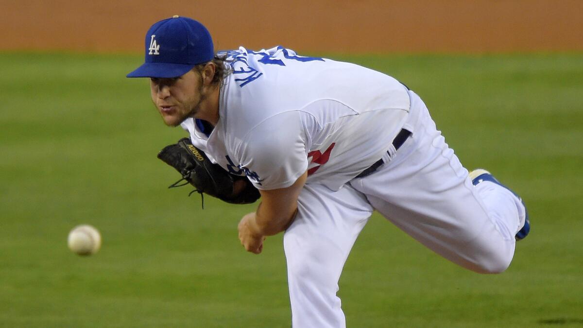 Dodgers starter Clayton Kershaw put on another impressive performance in a 4-1 win over the Washington Nationals on Wednesday. Above, Kershaw pitching against the San Diego Padres last month.