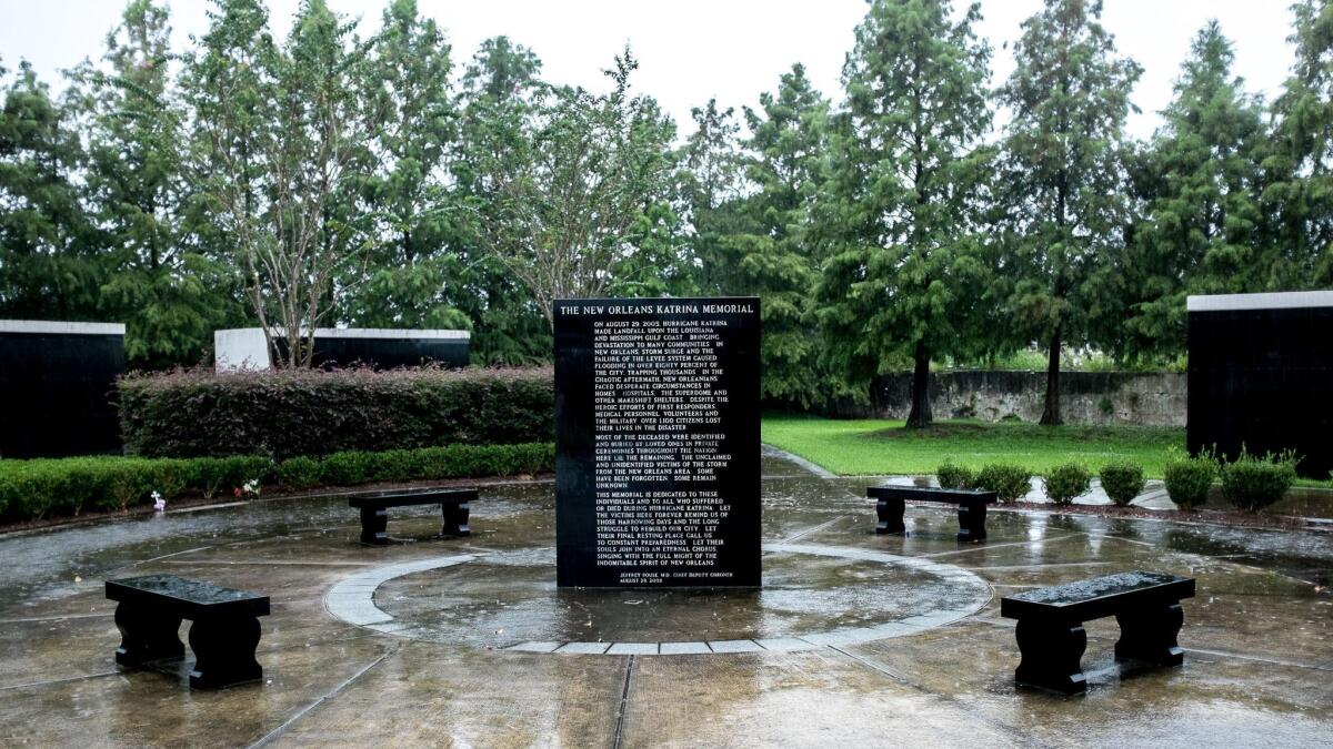 The New Orleans Hurricane Katrina memorial in St. Patrick Cemetery No. 1, containing the bodies of 83 unidentified or unclaimed victims of the storm.