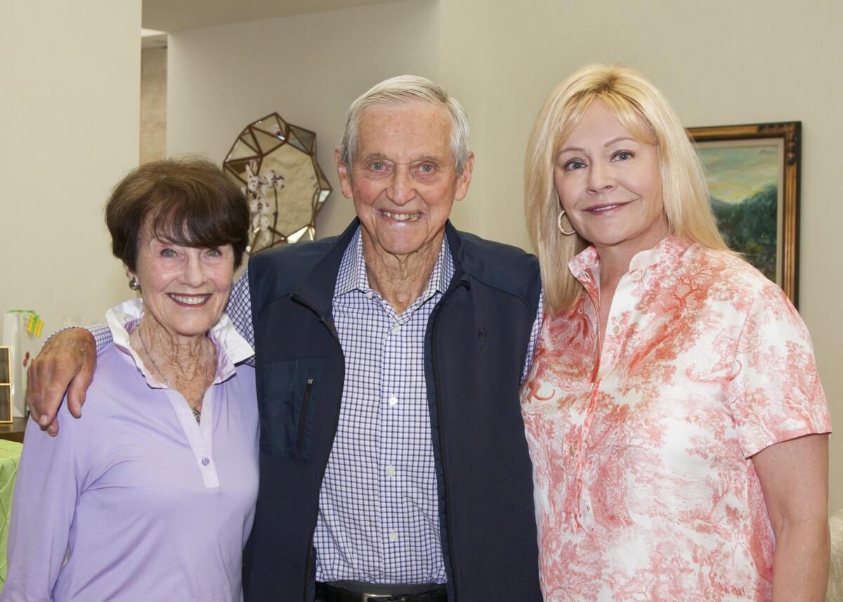 Joy and Roy Emerson with Britt Meyer, hostess of the event, launching the Emerson Tennis Classic.