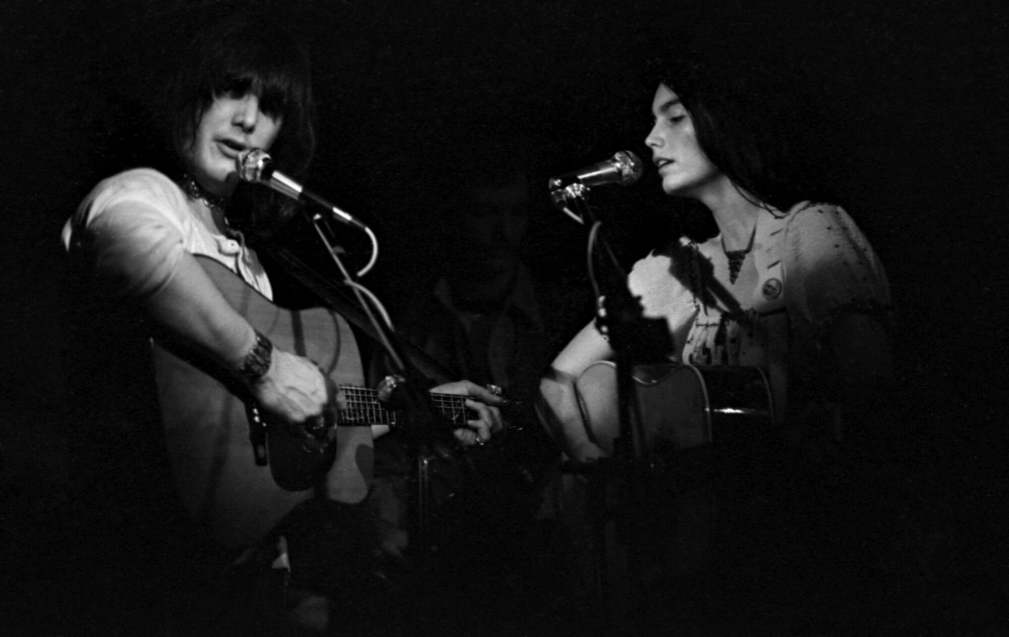Gram Parsons performs with Emmylou Harris at The Quiet Knight, Chicago, March 3, 1973. 