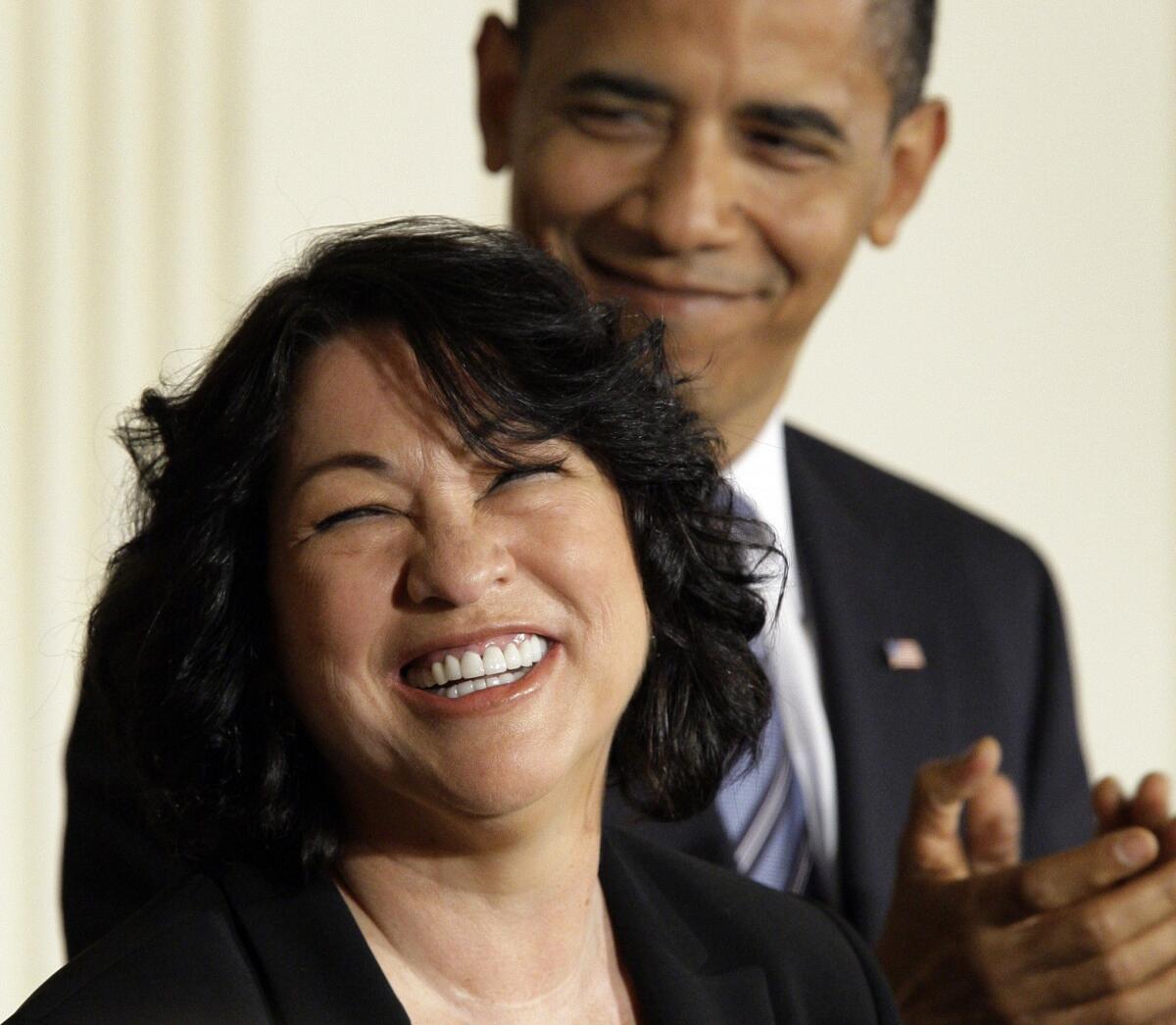 Supreme Court Justice Sonia Sotomayor, with President Obama.