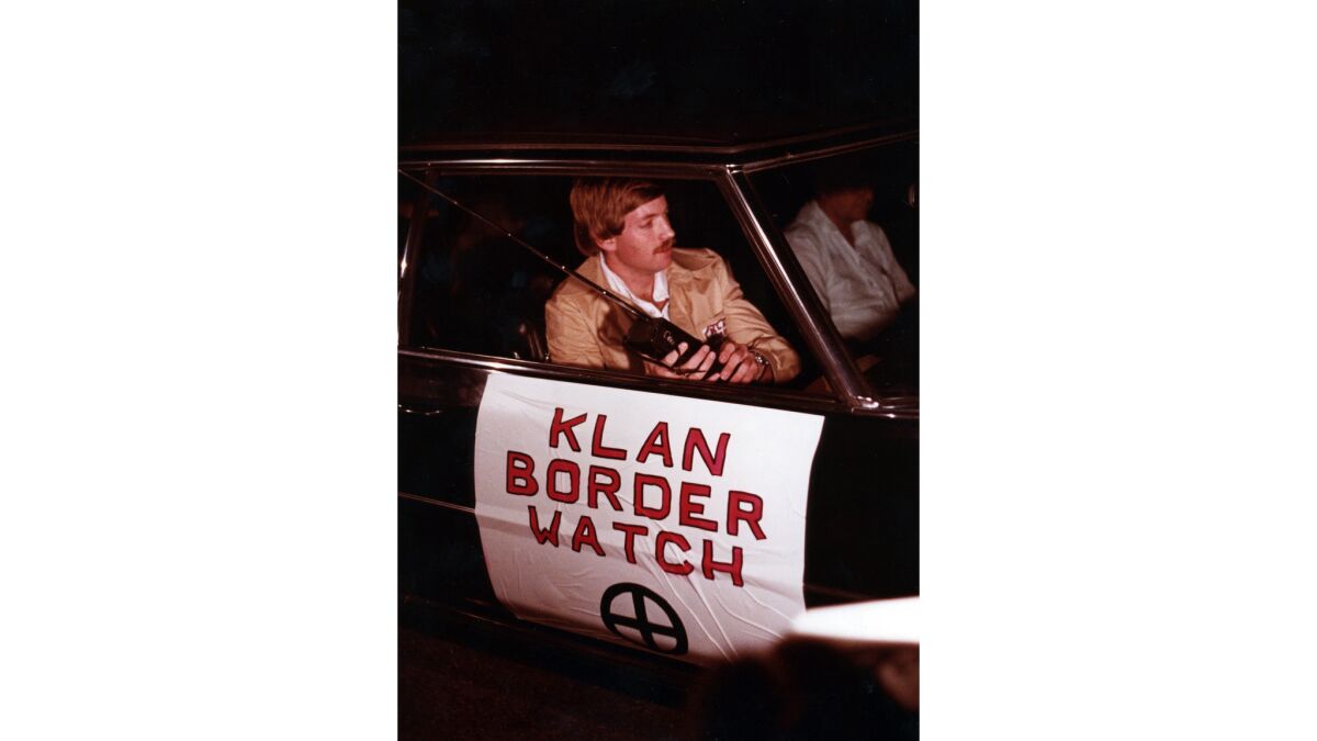 Ku Klux Klan leader David Duke near the border in San Diego County in 1977.