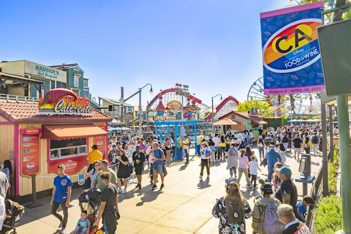 The Disney California Adventure Food & Wine Festival booths.
